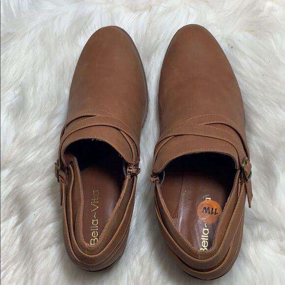 Bella Vita Tan Vegan Leather Booties Sz 11W - Picture 3 of 6